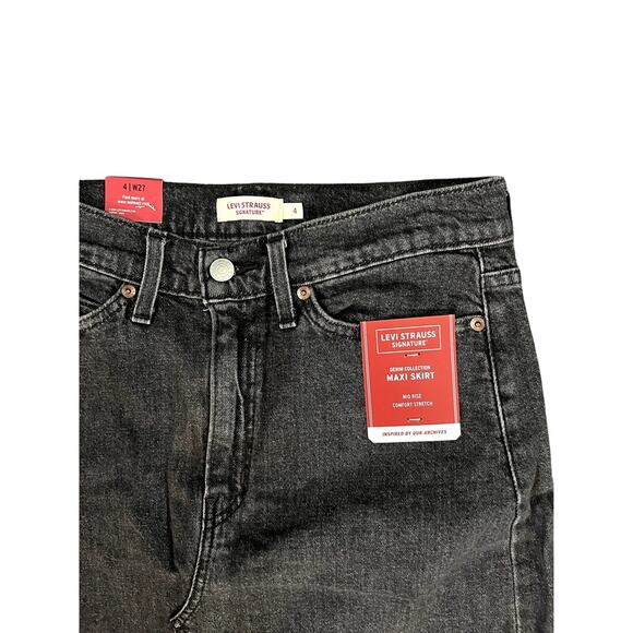 NWT-Levi Strauss Signature Blk Maxi Skirt SIze 4 - Picture 2 of 4